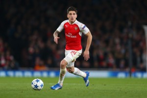 LONDON, ENGLAND - OCTOBER 20: Hector Bellerin of Arsenal during the UEFA Champions League match between Arsenal and Bayern Munich at the Emirates Stadium on October 20, 2015 in London, United Kingdom. (Photo by Catherine Ivill - AMA/Getty Images)