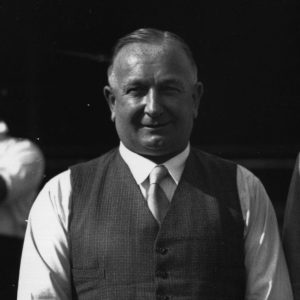 6th September 1933: Herbert Chapman, the Arsenal manager is with Mr Foster of the International Group Of Brothers who have been instrumental in setting up soccer classes for boys. (Photo by H. F. Davis/Topical Press Agency/Getty Images)