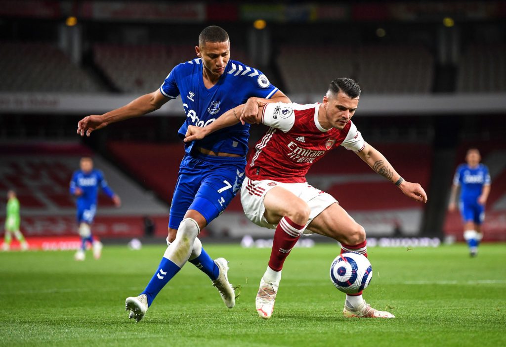 xhaka arsenal everton